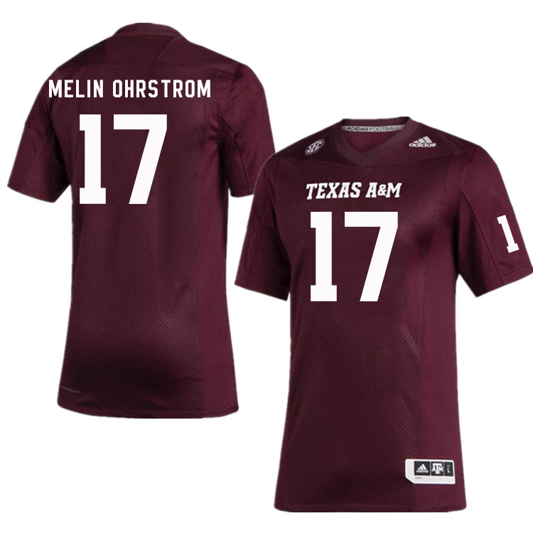 Men #17 Theo Melin Ohrstrom Texas A&M Aggies College Football Jerseys Stitched Sale-Maroon